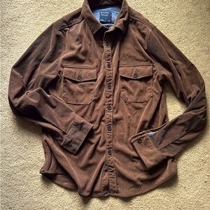 Reverse Threads Brown Corduroy Ribbed thick men’s button up